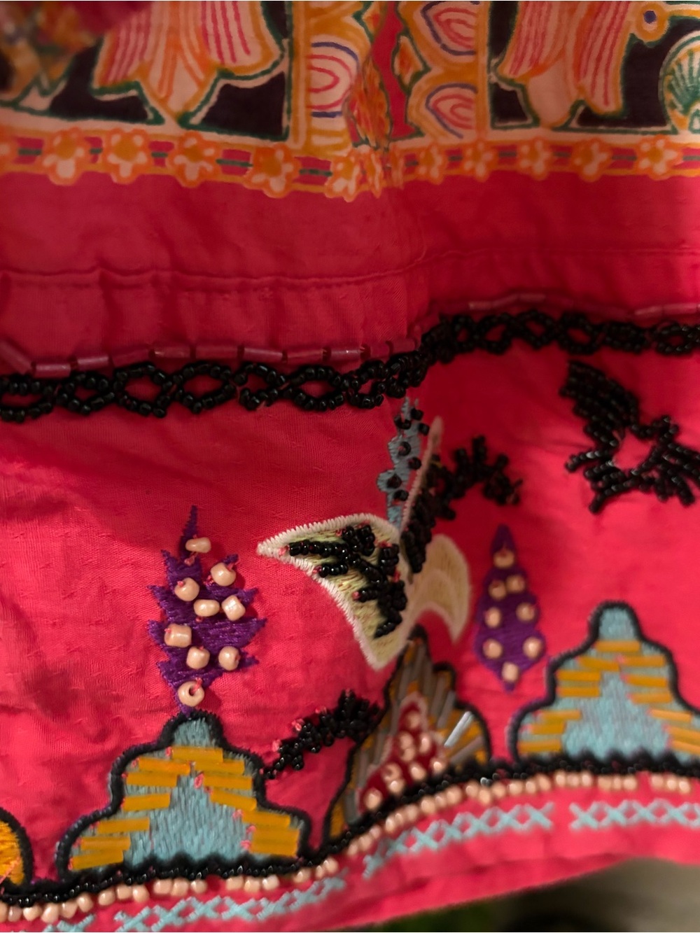 Anthropologie Raquel
Embroidered Mini Fuchsia Printed V-Neck Long-Sleeve dress - Picture 4 of 6